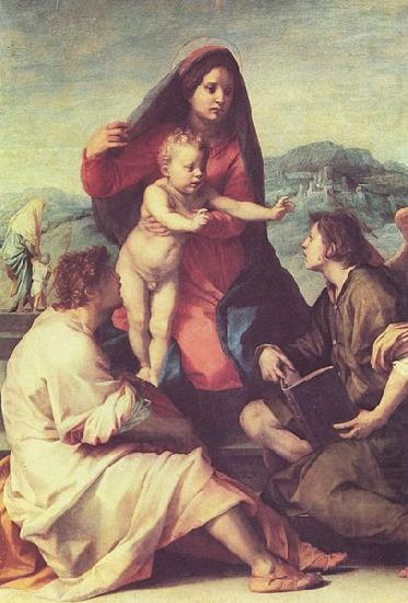Andrea del Sarto Madonna mit Heiligen und einem Engel china oil painting image